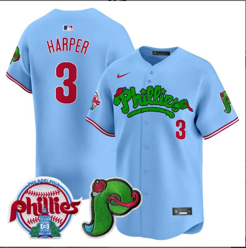 Men Philadelphia Phillies #3 Harper blue Limited 2024 MLB Nike jersey